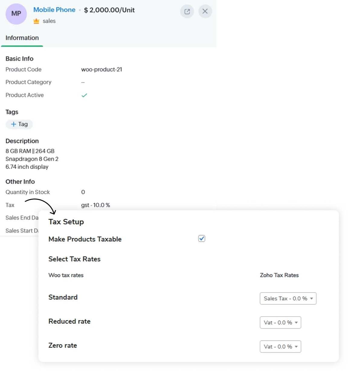 Sync Tax Details