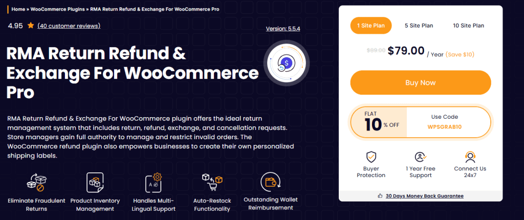 RMA Return Refund Exchange For WooCommerce