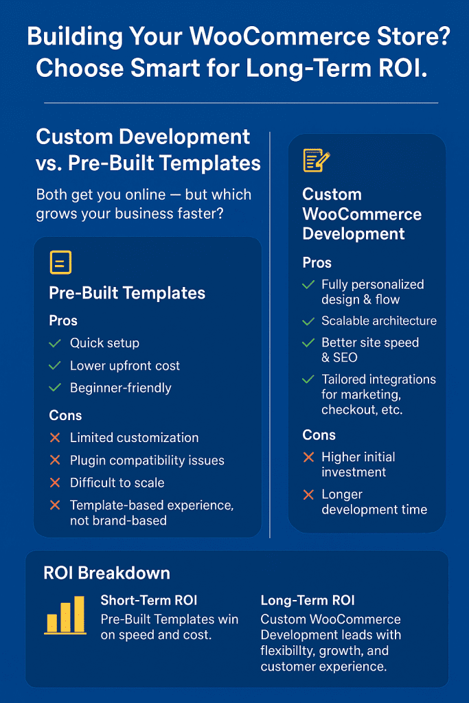 comparision between custom development and pre-built
