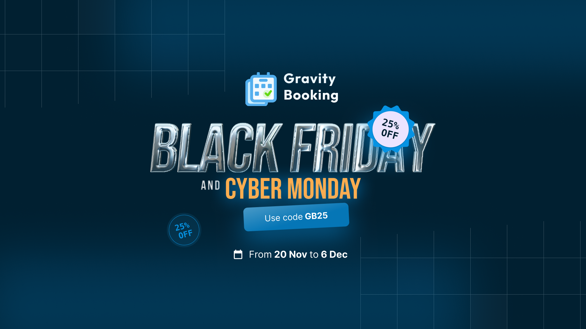 Gravity Bookings BFCM Sale