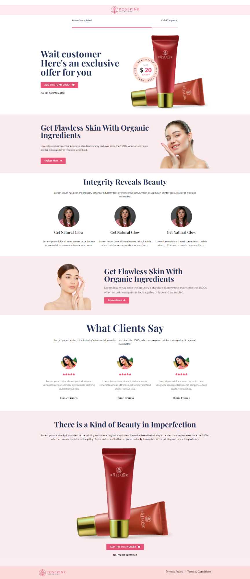 Single Beauty Product Design For Upselling