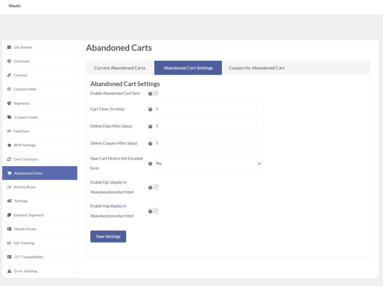 Mautic Abandoned Cart Sync