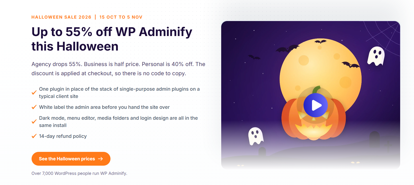 wp-adminify halloween deal 2026